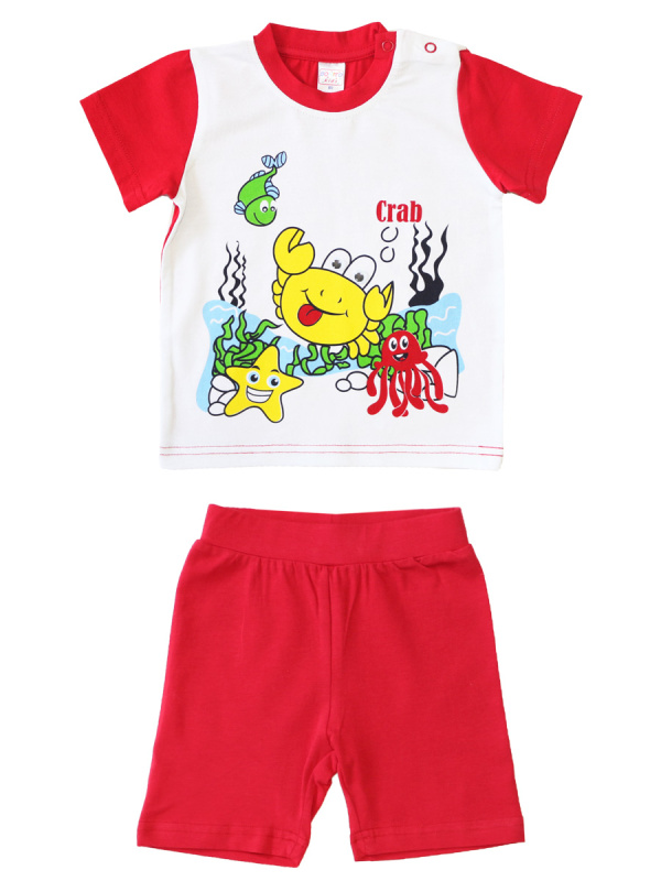 картинка Комплект для мальчика (футболка,шорты) 68-86 рост 100% х/б BONITO KIDS/OP335M,OP335Ш/уп.4шт./меш.568шт. от BonitoKids