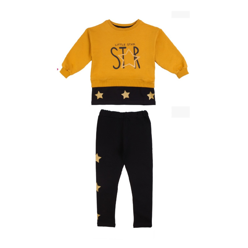 картинка ЧЗ Комплект для девочки (свитшот и лосины) 3-7 лет BONITO KIDS/OP1233(ЧЗ)/уп.5шт./меш.180шт. от BonitoKids