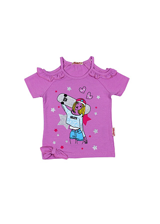 картинка Футболка для девочки 3-7 лет 100% хлопок BONITO KIDS/BK1197K/уп.5шт./меш.700шт. от магазина
