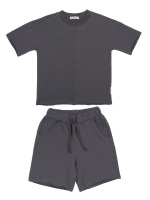 БГ_ЧЗ Комплект для мальчиков (футболка и шорты) 7-11 лет 95% хлопок, 5% лайкра BONITO KIDS/SS6187KM(ЧЗ)/уп.5шт./меш.140шт.