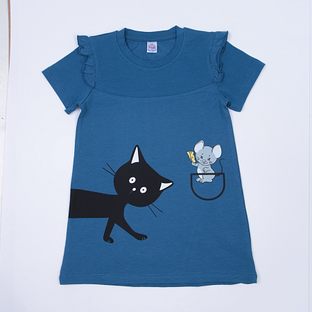картинка БГ_ЧЗ Платье для девочки 2-6 лет, 92% хлопок, 8% лайкра BONITO KIDS/SS6051(ЧЗ)/уп.5шт./меш.500шт. от магазина