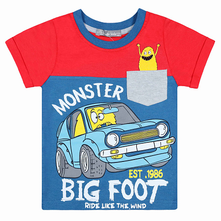 БГ_ЧЗ Футболка для мальчика 2-6 лет 100% хлопок BONITO KIDS/BK1211F(01-24)(ЧЗ)/уп.5шт./меш.700шт. от магазина