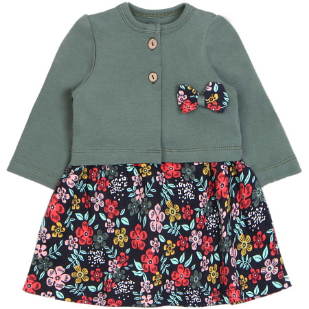 картинка ЧЗ Комплект для девочки (кофта и платье) 68-86 см 100% хлопок BONITO KIDS/OP1496/уп.4шт./меш.320шт. от магазина