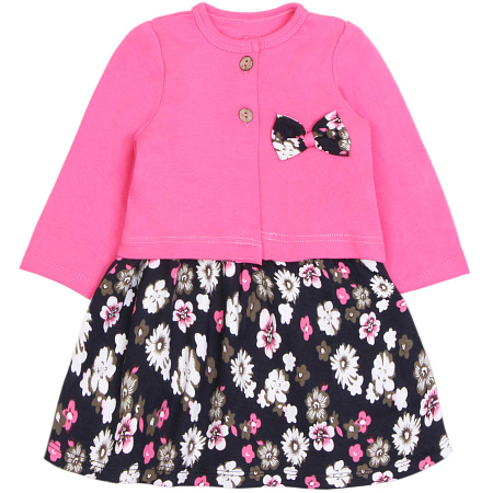 картинка ЧЗ Комплект для девочки (кофта и платье) 68-86 см 100% хлопок BONITO KIDS/OP1496/уп.4шт./меш.320шт. от магазина