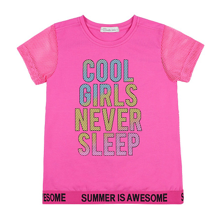 картинка Футболка для девочки 5-8 лет 92% хлопок, 8% лайкра BONITO KIDS/BK1428F/уп.4шт./меш.384шт. от магазина