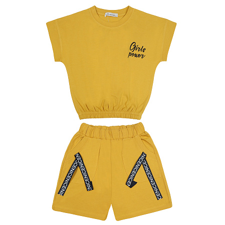 картинка БГ_ЧЗ Комплект для девочки (футболка и шорты) 5-8 лет 92% хлопок, 8% лайкра BONITO KIDS/BK1578P(ЧЗ)/уп.4шт./меш.300шт. от магазина