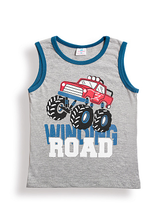 БГ_ЧЗ Майка для мальчика 3-7 лет 100% хлопок BONITO KIDS/BK1202M(01-25)(ЧЗ)/уп.5шт./меш.900шт от магазина