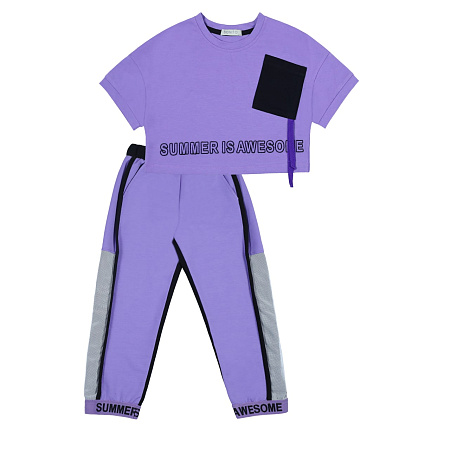 картинка ЧЗ Комплект для девочки (футболка и бриджи) 8-12 лет 92% хлопок, 8% лайкра BONITO KIDS/BK1588KP(ЧЗ)/уп.5шт./меш. 150шт. от магазина