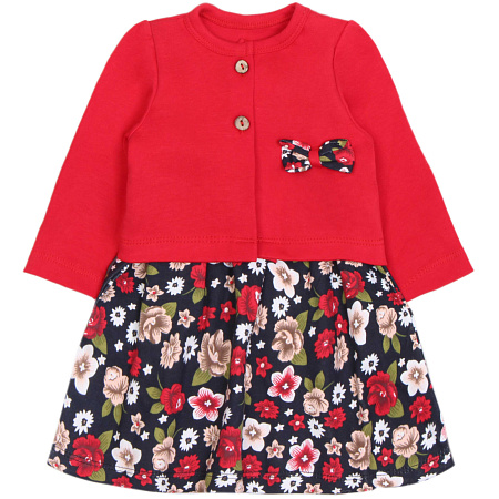 картинка ЧЗ Комплект для девочки (кофта и платье) 68-86 см 100% хлопок BONITO KIDS/OP1496/уп.4шт./меш.320шт. от магазина