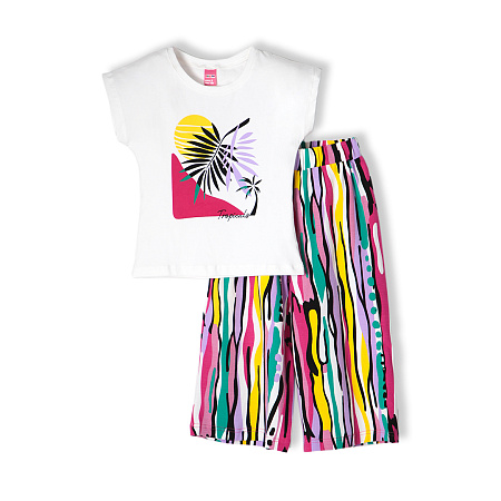 картинка ЧЗ Комплект для девочки (футболка и кюлоты) 8-12 лет 95% хлопок, 5% эластан BONITO KIDS/OP1924(01-24)(ЧЗ)/уп.5 шт./меш.180шт. от магазина