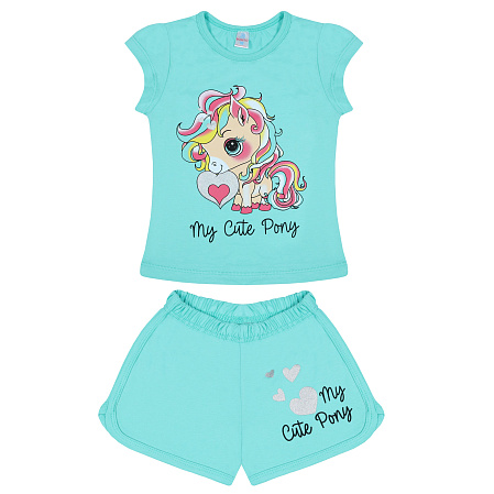 картинка БГ_ЧЗ Комплект для девочки (футболка и шорты) 4-8 лет 100% хлопок BONITO KIDS/BK0005FSHD01-24/уп.5шт./меш.400шт. от магазина