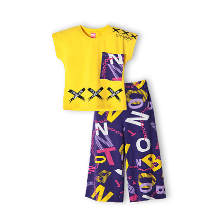 картинка ЧЗ Комплект для девочки (футболка и кюлоты) 8-12 лет 95% хлопок, 5% эластан BONITO KIDS/OP1408(12-23)(ЧЗ)/уп.5 шт./меш.150 шт./BONITO KIDS от магазина