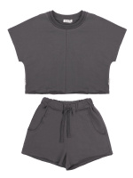 БГ_ЧЗ Комплект для девочки (футболка и шорты) 7-11 лет 95% хлопок, 5% лайкра BONITO KIDS/SS6186KD(ЧЗ)/уп.5шт./меш.150шт.