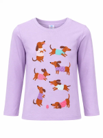БГ_ЧЗ Футболка с длинным рукавом для девочек 5-9 лет 100% хлопок BONITO KIDS/BK0009LD26(ЧЗ)/уп.5шт./меш.400шт.