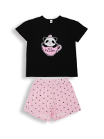 БГ_ЧЗ Пижама для девочки 8-12 лет 92% хлопок 8% лайкра BONITO KIDS/SS6099(ЧЗ)/уп.5шт./меш.300шт.