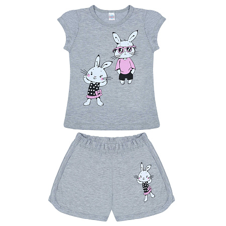 картинка БГ_ЧЗ Комплект для девочки (футболка и шорты) 4-8 лет 100% хлопок BONITO KIDS/BK0005FSHD01-24/уп.5шт./меш.400шт. от магазина