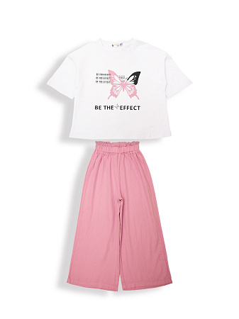 картинка ЧЗ Комплект для девочки (футболка и брюки) 8-12 лет 95% хлопок, 5% лайкра BONITO KIDS/OP1945(ЧЗ)/уп.5 шт./меш.150 шт. от магазина