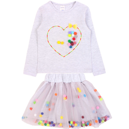 картинка КГ_БГ Комплект для девочки (лонгслив и юбка) 2-6 лет 95% хлопок, 5% эластан BONITO KIDS/OP1291/уп.5шт./меш. 170шт. от магазина