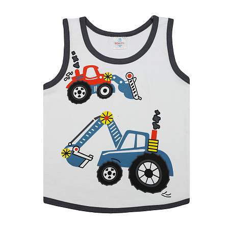 БГ_ЧЗ Майка для мальчика 1,5-4 лет 100% хлопок BONITO KIDS /BK0028M(2024)(ЧЗ)/уп.4шт./меш.1000шт. от магазина