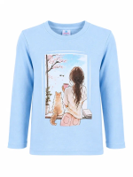 БГ_ЧЗ Футболка с длинным рукавом для девочек 5-9 лет 100% хлопок BONITO KIDS/BK0009LD26(ЧЗ)/уп.5шт./меш.400шт.
