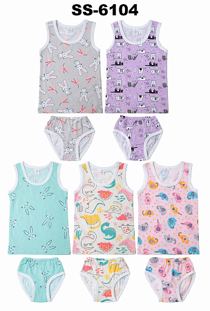 картинка КГ Комплект для девочки (майка и трусы) 2-6 лет 100% хлопок BONITO KIDS/SS6104/уп.5шт./меш.1050шт. от магазина