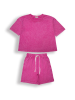 ЧЗ Комплект для девочки (футболка и шорты) 8-12 лет 100% хлопок BONITO KIDS/OP1949(150шт)(ЧЗ)/уп.5шт./меш.150шт.