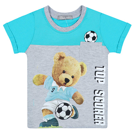 БГ_ЧЗ Футболка для мальчика 2-6 лет 100% хлопок BONITO KIDS/BK1211F(01-24)(ЧЗ)/уп.5шт./меш.700шт. от магазина