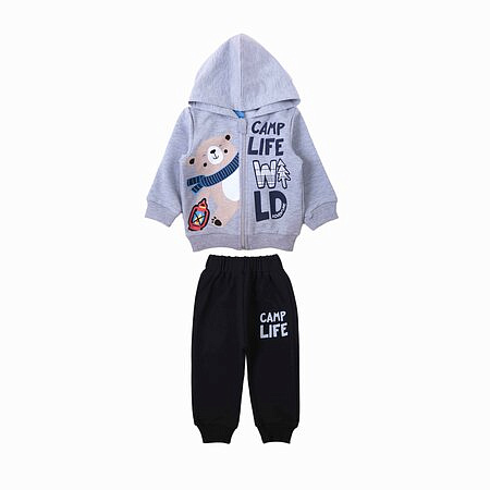 картинка КГ Комплект для детей (толстовка, штаны и кофта) 74-92 см 65% хлопок, 27% полиэстер, 8% эластан BONITO KIDS/OP1863/уп.4шт./меш.120шт. от магазина
