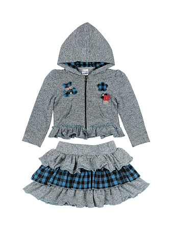 картинка ЧЗ Комплект для девочки (кофточка, юбка) 2-5 лет, 60% хлопок 40% п/э, BONITO KIDS/OP242KT(ЧЗ)/уп.4шт./меш.140шт. от магазина