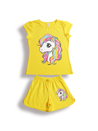 картинка БГ_ЧЗ Комплект для девочки (футболка и шорты) 5-8 лет 100% хлопок BONITO KIDS/BK0005D(12-24)(ЧЗ)/уп.4шт./меш.400шт. от магазина