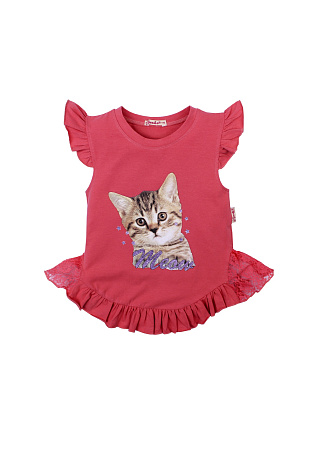 картинка Футболка для девочки 5-8 лет 92% хлопок, 8% лайкра BONITO KIDS/BK1195K/уп.4шт./меш.600шт. от магазина