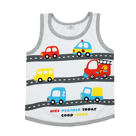 БГ_ЧЗ Майка для мальчика 1,5-4 лет 100% хлопок BONITO KIDS /BK0028M(2024)(ЧЗ)/уп.4шт./меш.1000шт. от магазина