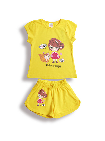 картинка БГ_ЧЗ Комплект для девочки (футболка и шорты), 1,5-4 лет, 100% хлопок, BONITO KIDS/BK0004D(10-24)(ЧЗ) уп.4шт./меш.500шт. от магазина