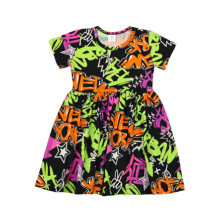 картинка БГ_ЧЗ Платье для девочки 3-7 лет 100% п/э BONITO KIDS/BK1804P(ЧЗ)/уп.5шт./меш.360шт. от магазина