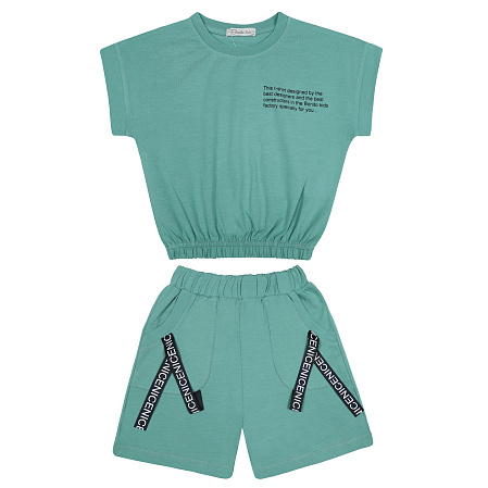 картинка БГ_ЧЗ Комплект для девочки (футболка и шорты) 5-8 лет 92% хлопок, 8% лайкра BONITO KIDS/BK1578P(ЧЗ)/уп.4шт./меш.300шт. от магазина