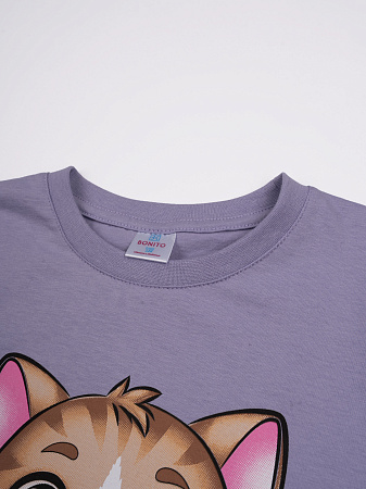 картинка КГ Футболка для девочки 5-8 лет 100% хлопок BONITO KIDS/BK0022D/уп.4шт./меш.700шт. BONITOKIDS