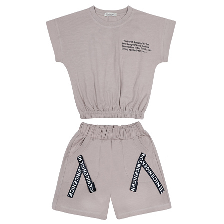 картинка БГ_ЧЗ Комплект для девочки (футболка и шорты) 5-8 лет 92% хлопок, 8% лайкра BONITO KIDS/BK1578P(ЧЗ)/уп.4шт./меш.300шт. от магазина