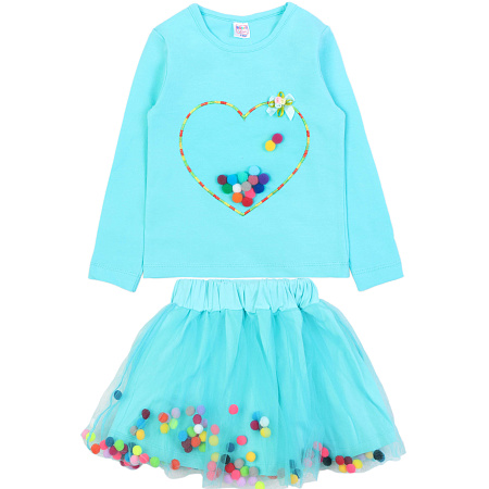 картинка КГ_БГ Комплект для девочки (лонгслив и юбка) 2-6 лет 95% хлопок, 5% эластан BONITO KIDS/OP1291/уп.5шт./меш. 170шт. от магазина