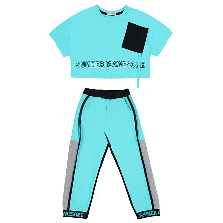 картинка ЧЗ Комплект для девочки (футболка и бриджи) 8-12 лет 92% хлопок, 8% лайкра BONITO KIDS/BK1588KP(ЧЗ)/уп.5шт./меш. 150шт. от магазина