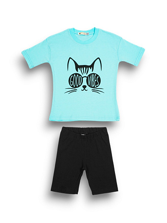 картинка ЧЗ Комплект для девочки (футболка и велосипедки) 5-8 лет 95% хлопок, 5% эластан BONITO KIDS/OP1963/уп.4шт./меш.400шт. от магазина