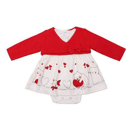 картинка ЧЗ Комплект для девочки (кофта, платье) 68-86 рост 100% х/б BONITO KIDS/OP1349(ЧЗ)/уп.4шт./меш.240шт. от магазина