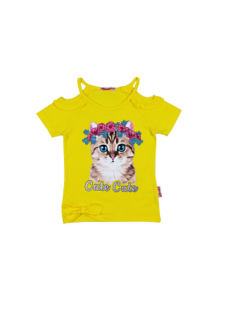картинка Футболка для девочки 3-7 лет 100% хлопок BONITO KIDS/BK1197K/уп.5шт./меш.700шт. от магазина