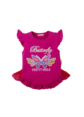 картинка Футболка для девочки 5-8 лет 92% хлопок, 8% лайкра BONITO KIDS/BK1195K/уп.4шт./меш.600шт. от магазина