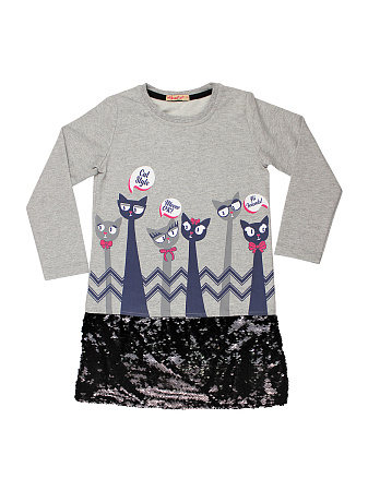 картинка ЧЗ Платье для девочки 5-8 лет 92% хлопок, 8% лайкра BONITO KIDS/BK1269P(ЧЗ)/уп.4шт./меш.280шт. от магазина