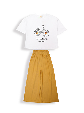 картинка ЧЗ Комплект для девочки (футболка и брюки) 8-12 лет 95% хлопок, 5% лайкра BONITO KIDS/OP1945(ЧЗ)/уп.5 шт./меш.150 шт. от магазина