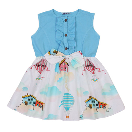 картинка БГ_ЧЗ Платье для девочки, 3-7 лет, 100% х/б, BONITO KIDS/OP1673(ЧЗ)/уп.5шт./меш.480шт. от магазина