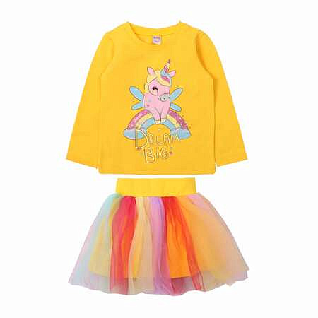 картинка ЧЗ Комплект для девочки (кофта и юбка) 2-5 лет 95% хлопок, 5% эластан BONITO KIDS/OP1714(ЧЗ)/уп.4шт./меш. 240шт. от магазина