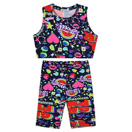 картинка БГ_ЧЗ Комплект для девочки (топ и бриджи) 8-12 лет 100% полиэстер BONITO KIDS/BK1784KP(04-24)(ЧЗ)/уп.5шт./меш.500шт. от магазина